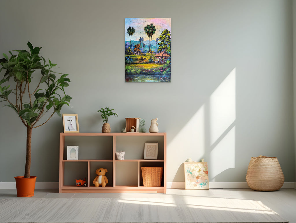 Original Acrylic Painting on Handmade Paper | One of a Kind Art