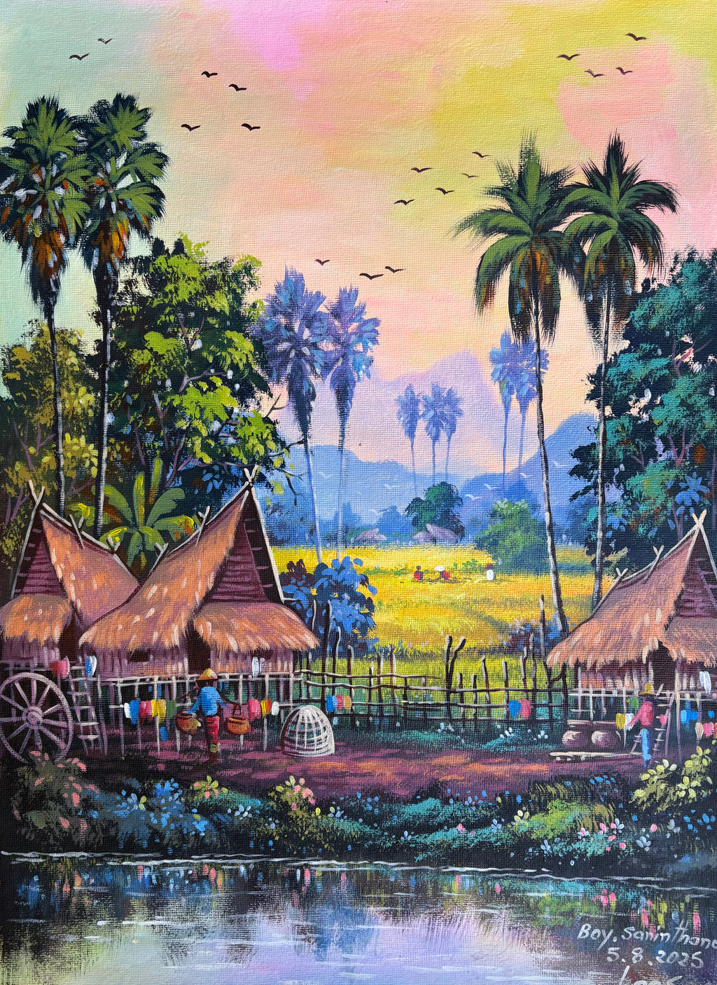 Original Acrylic Painting on Handmade Paper | One of a Kind Art