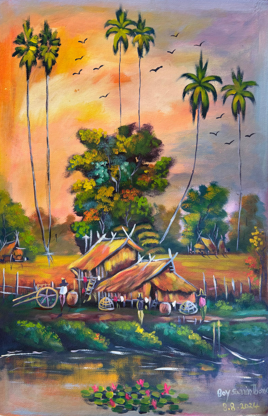 Original Acrylic Painting on Handmade Paper | One of a Kind Art