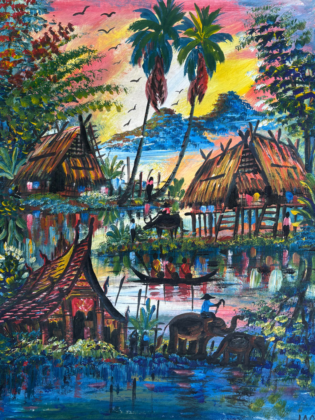 Original Acrylic Painting on Handmade Paper | One of a Kind Art