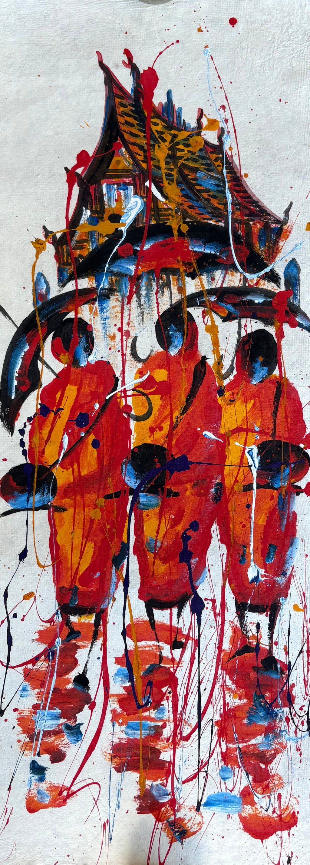 Original Acrylic Painting on Handmade Paper