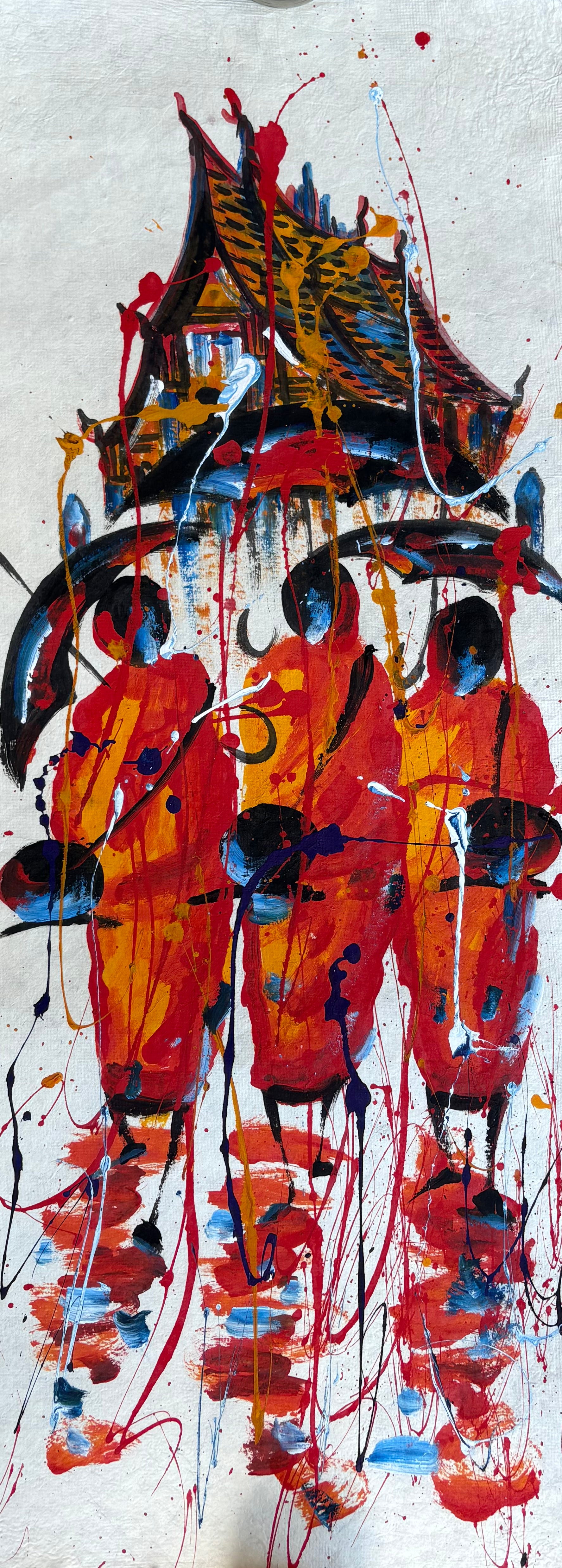 Acrylic on handmade paper