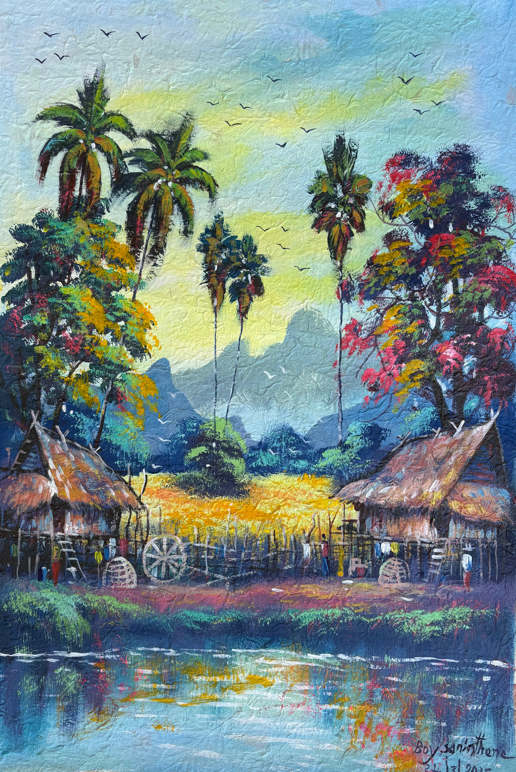 Original Acrylic Painting on Handmade Paper | One of a Kind Art