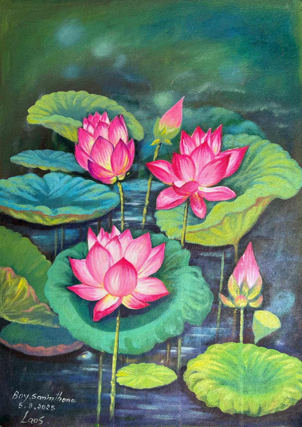 Original Acrylic Painting on Handmade Paper | One of a Kind Art