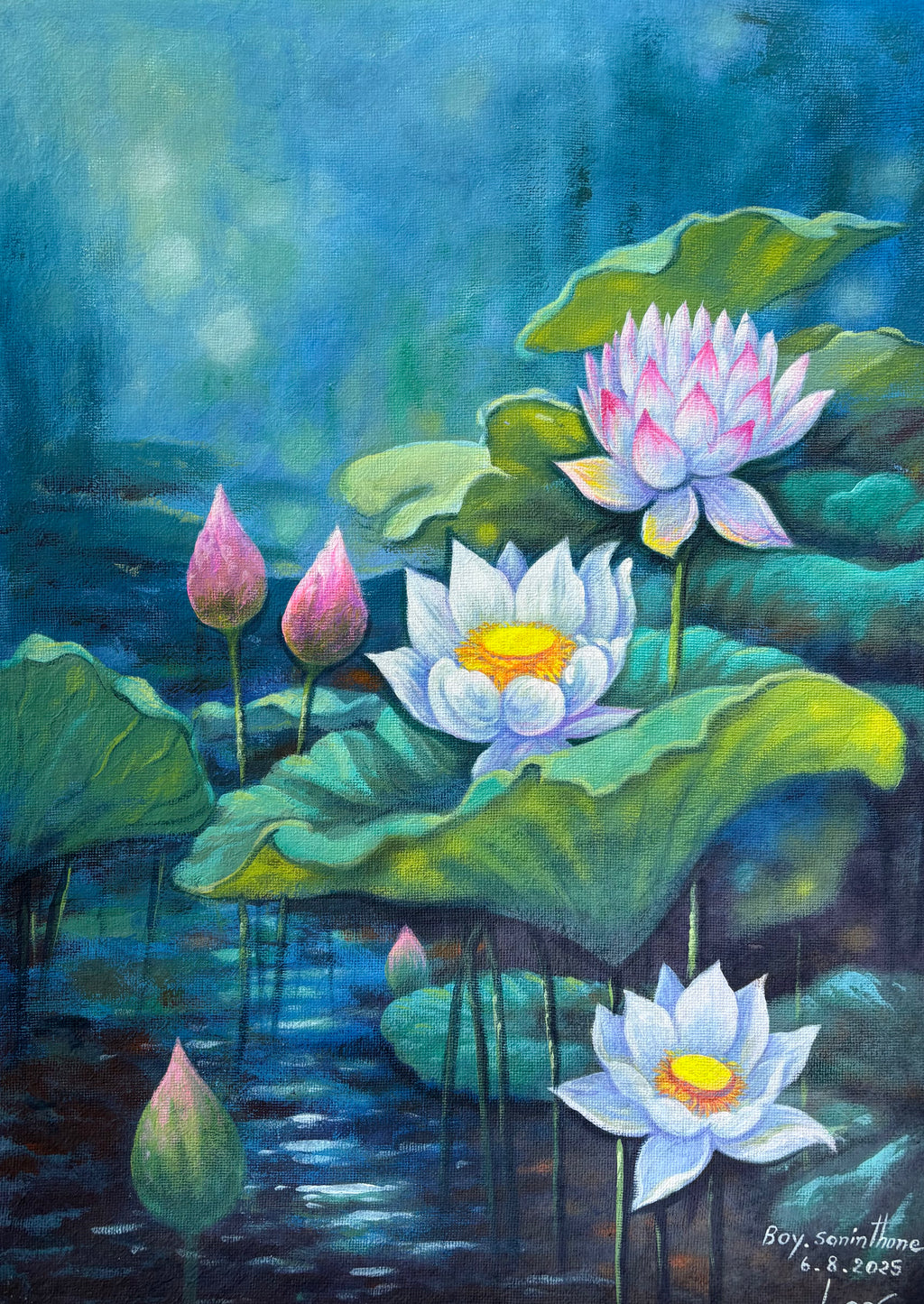 Original Acrylic Painting on Handmade Paper | One of a Kind Art