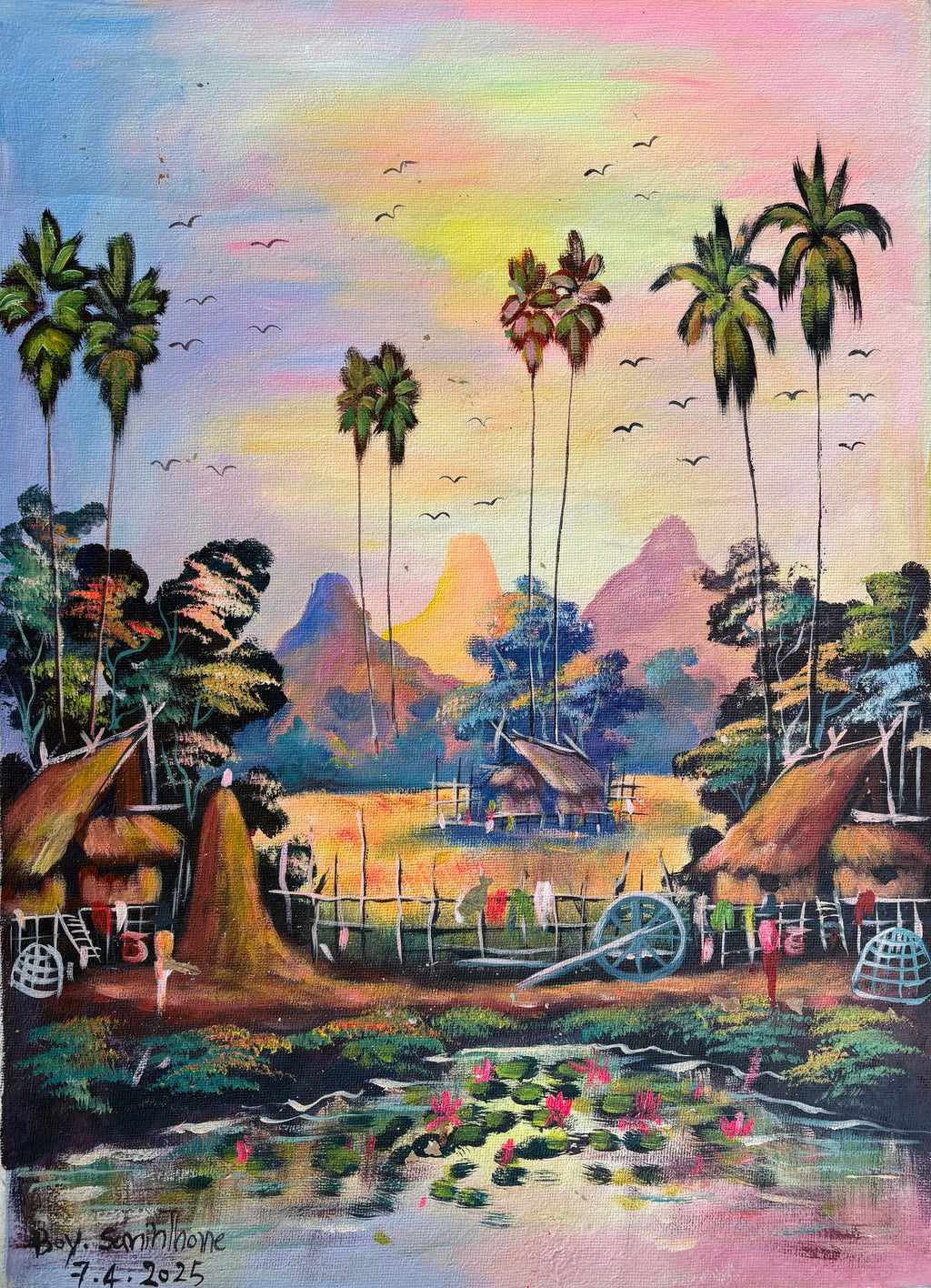 Original Acrylic Painting on Handmade Paper | One of a Kind Art