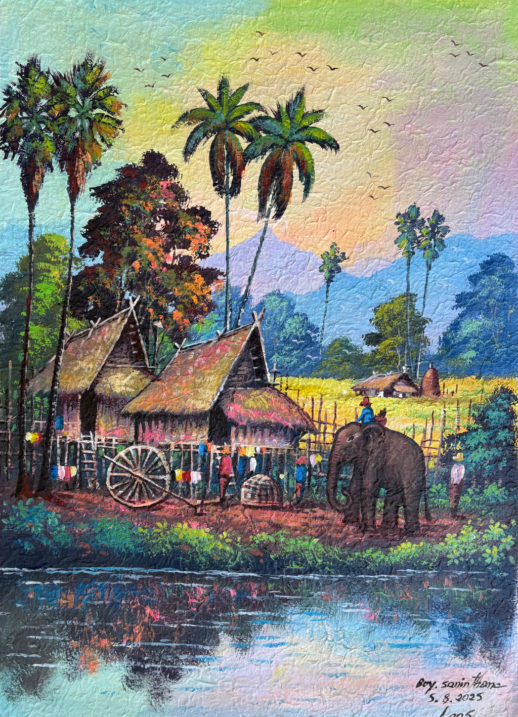 Original Acrylic Painting on Handmade Paper | One of a Kind Art