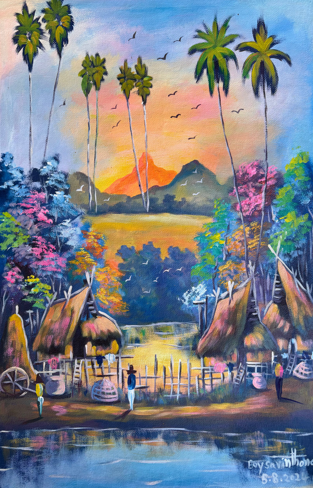 Original Acrylic Painting on Handmade Paper | One of a Kind Art